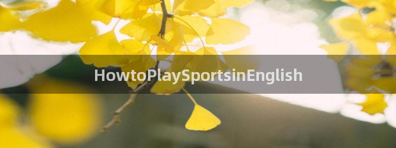 球王会体育：HowtoPlaySportsinEnglish
